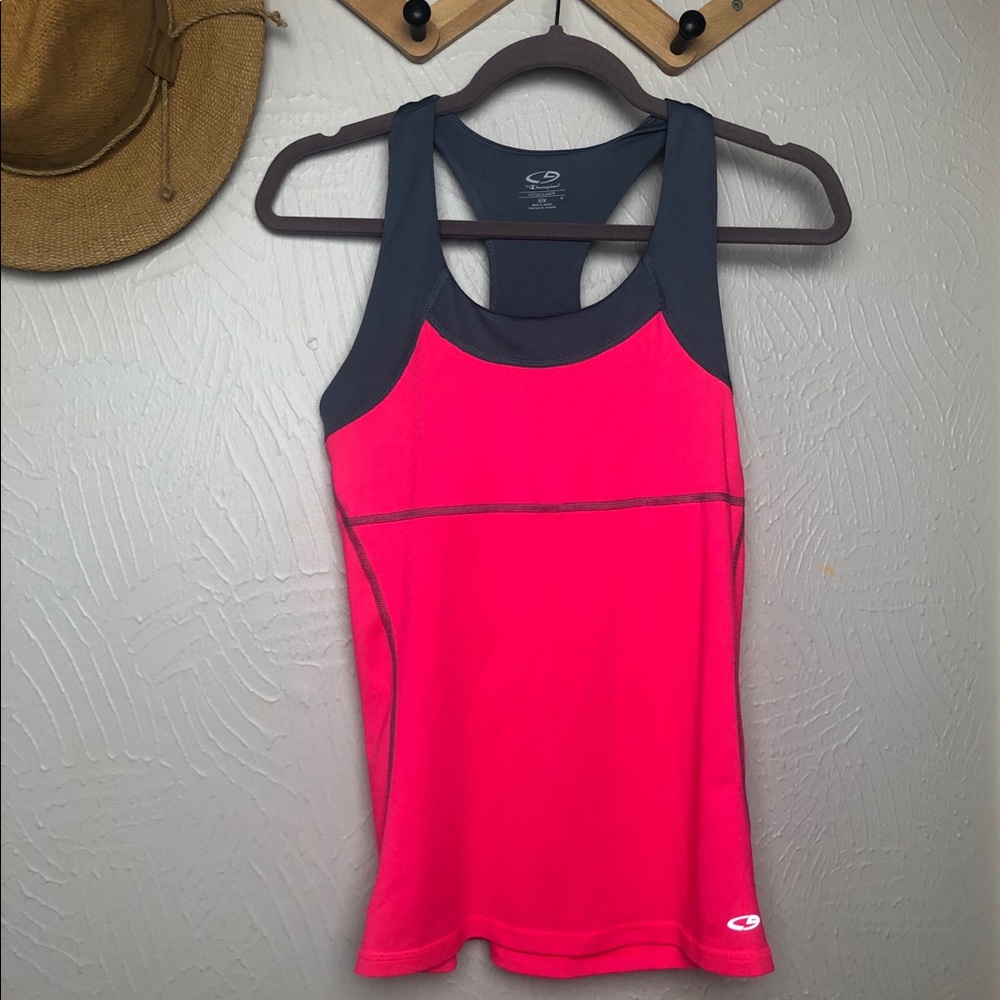 CHAMPION Racerback Pink Gray workout medium Tank